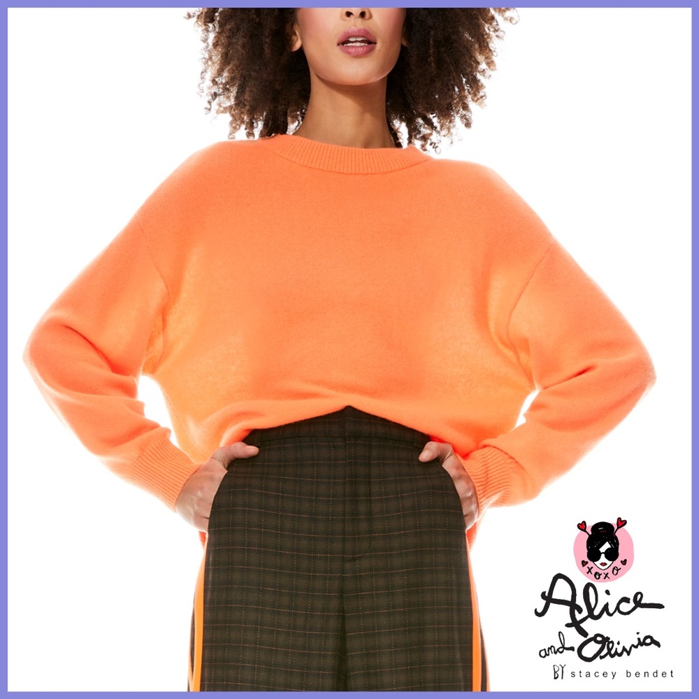 Alice + Olivia Denver Cashmere Round Hem Sweater Pullover - Picture 4 of 14